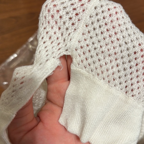 Rag & Bone Mesh Perforated Raglan White Top - Picture 8 of 8